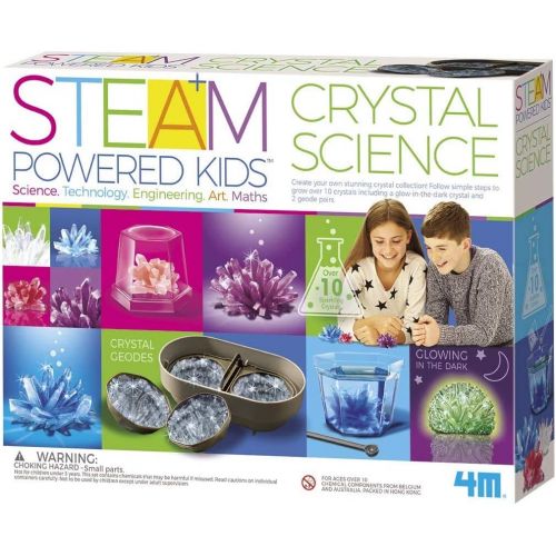  4M Deluxe Crystal Growing Combo Steam Science Kit - DIY Geology, Chemistry, Art, STEM Toys Gift for Kids & Teens, Boys & Girls