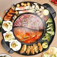 [아마존베스트]4YANG 2200W 2 in 1 Electric Smokeless Grill and Hot Pot 110V Split Easy Cleaning Dual Temperature Control（US STOCK)