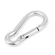 4mm Thickness 304 Stainless Steel Spring Carabiner Snap Hook Camping Keyring by Unique Bargains