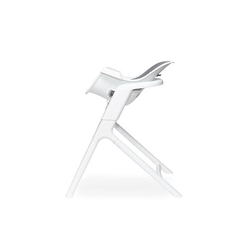 포맘스 4moms Connect High Chair, One-Handed Magnetic Tray Attachment, White/Grey