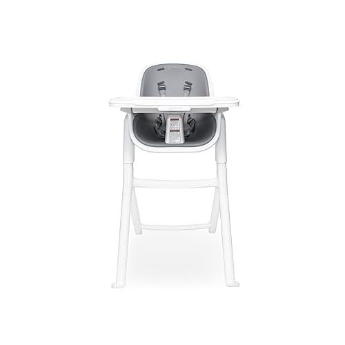 포맘스 4moms Connect High Chair, One-Handed Magnetic Tray Attachment, White/Grey