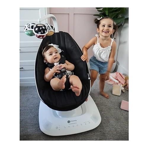 포맘스 4moms MamaRoo Multi-Motion Baby Swing, Bluetooth Enabled with 5 Unique Motions, Black