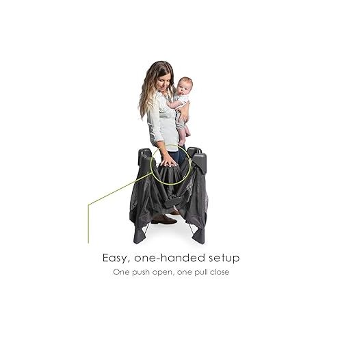 포맘스 4moms Breeze GO Portable Travel Playard, for Baby, Infant, and Toddler, Easy One-Handed Setup, from The Makers of The mamaRoo