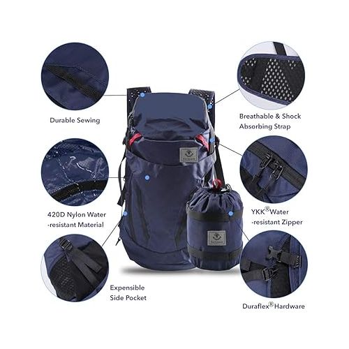 포맘스 4Monster Hiking Daypack,28L Water Resistant Lightweight Packable Backpack for Travel Camping Outdoor