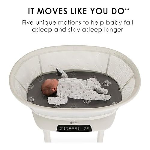 포맘스 4moms MamaRoo Sleep Bassinet, Supports Baby's Sleep with Adjustable Features - 5 Motions, 5 Speeds, 4 Soothing Sounds and 2 Heights