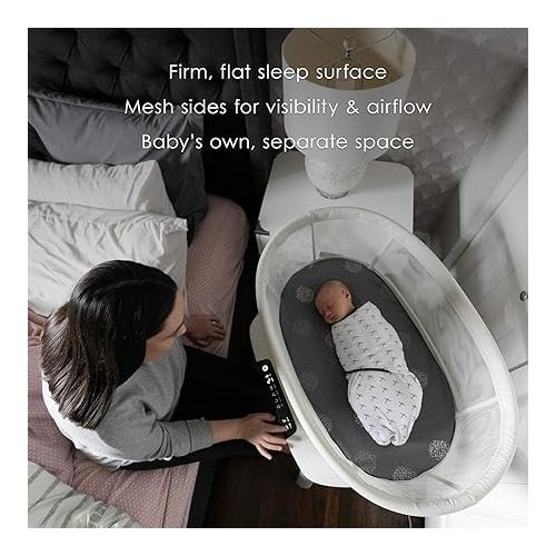 포맘스 4moms MamaRoo Sleep Bassinet, Supports Baby's Sleep with Adjustable Features - 5 Motions, 5 Speeds, 4 Soothing Sounds and 2 Heights