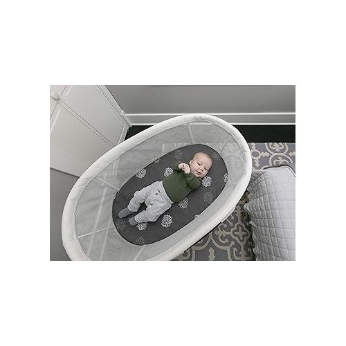 포맘스 4moms mamaRoo sleep Bassinet Sheets, For Baby Bassinets and Furniture, Machine Washable and 100% Cotton, Grey