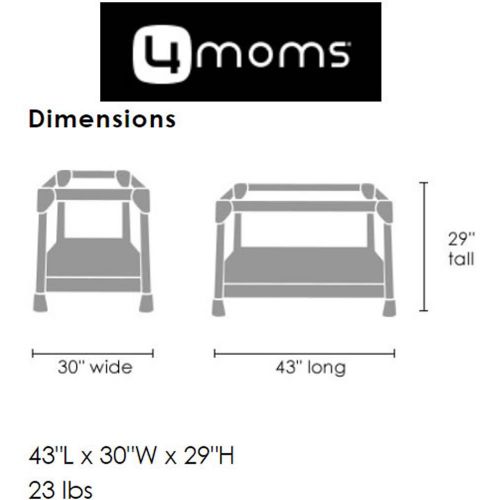 포맘스 [아마존 핫딜]  [아마존핫딜]4moms Breeze Plus Portable playard with Removable Bassinet and Changing Station - Easy one Push...