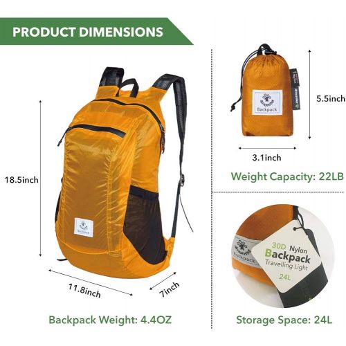 포맘스 [아마존 핫딜] [아마존핫딜]4Monster Hiking Daypack,Water Resistant Lightweight Packable Backpack for Travel Camping Outdoor