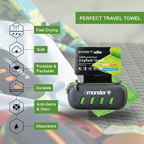 포맘스 4Monster Microfiber Towel, Travel Towel, Camping Towel, Fast Drying, Soft Light Weight, Suitable for Gym, Beach, Swimming, Backpacking and More