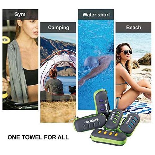 포맘스 4Monster Microfiber Towel, Travel Towel, Camping Towel,Large Size 26.7 x 55.1¡±, Fast Drying, Soft Light Weight,Suitable for Gym, Beach, Swimming, Backpacking and More