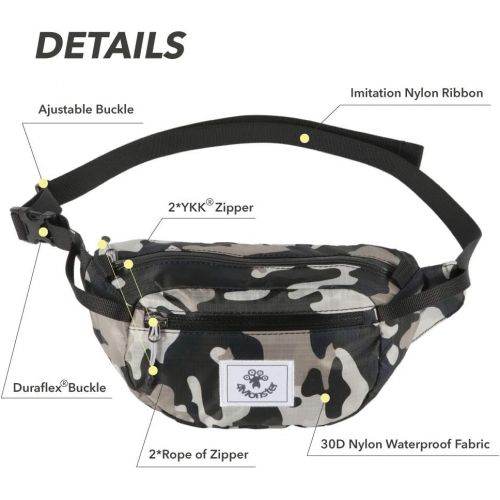 포맘스 4Monster Hiking Waist Packs Portable,Water Resistant Fanny Bags Lightweight with Adjustable Strap
