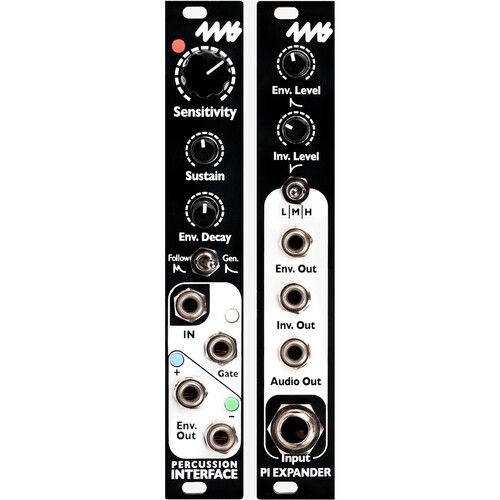  4ms Percussion Interface + Expander Eurorack Module Faceplates (Black)