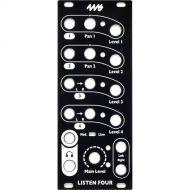 4ms Listen Four Eurorack Module Faceplate (Black)