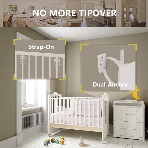  [아마존 핫딜] [아마존핫딜]Caan Furniture Straps (10 Pack) Baby Proofing Anti Tip Furniture Anchors Kit, Cabinet Wall Anchors Protect Toddler and Pet from Falling Furniture, Adjustable Child Safety Straps Earthqu