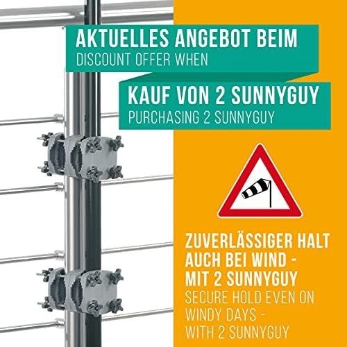  4smile Menz steel parasol holder balcony railing Sunnyman  flexible sun protection in tight spaces  parasol balcony bracket made in Germany  mounting umbrella poles diameter 28  45 mm
