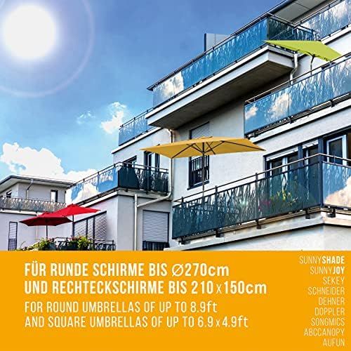  4smile Menz steel parasol holder balcony railing Sunnyman  flexible sun protection in tight spaces  parasol balcony bracket made in Germany  mounting umbrella poles diameter 28  45 mm