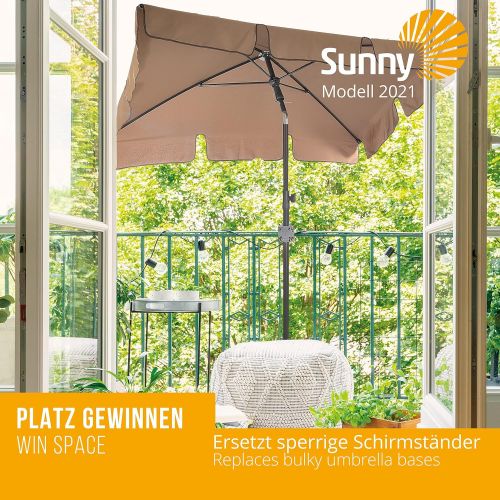  4smile Menz steel parasol holder balcony railing Sunnyman  flexible sun protection in tight spaces  parasol balcony bracket made in Germany  mounting umbrella poles diameter 28  45 mm