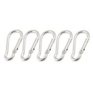 5 x Hiking 1.7" Long Silver Tone Aluminum Alloy Carabiner Buckle Hooks by Unique Bargains