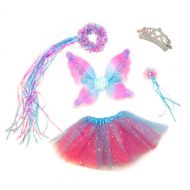 5 Piece Sparkling Magic Hot Pink and Blue Fairy Princess Set