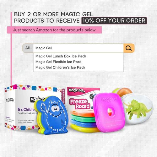  [아마존베스트]Magic Gel 5 x Ice Packs for Lunch Box. Slim fit coolers to keep your Lunch Cool, Fresh and Crisp! (Slim Fit)