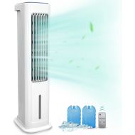 5 SUNDAY LIVING Sunday Living Evaporative Air Cooler, Cooling Fan Swamp Fan w/3 Modes, 3 Speeds, Touch Panel, 50° Oscillation,12H Timer, 2 Ice Packs, Space Saving, Oscillating Quiet Bladeless Fan