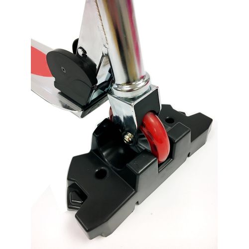  50 Strong Scooter Stand - Fits Most Scooters with 95mm to 125mm Wheels - Interlocking Design with Extra Stable Base - Made in USA - Keeps Kids Kick Scooters Organized (Black)
