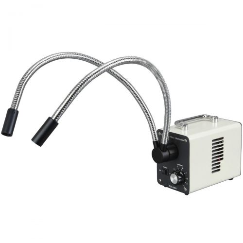  50W LED Fiber Optic Dual Gooseneck Lights Microscope Illuminator by AmScope