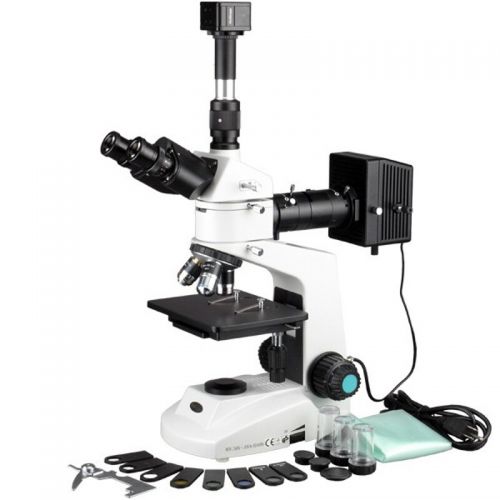  50X-500X Metallurgical Microscope with Polarizing Features and 3MP Camera by AmScope