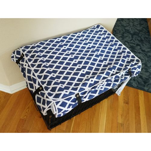  528zone Modern Blue Marine Dog Pet Wire Kennel Crate Cage House Cover (Small, Medium, Large, XL, XXL)