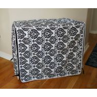 528zone Black & White Damask Design Dog Pet Wire Kennel Crate Cage Cover (Small, Medium, Large, XL, XXL)