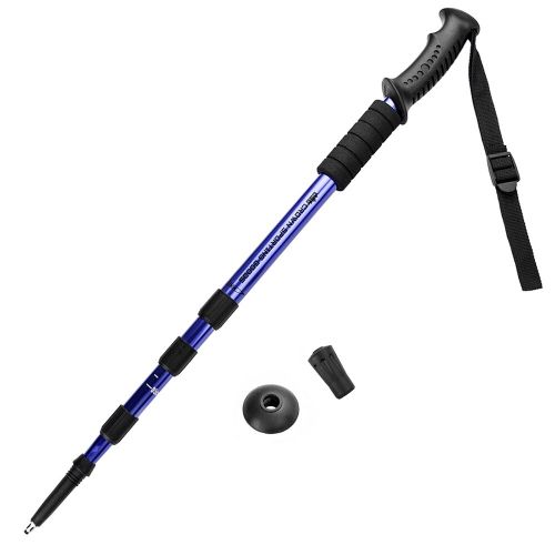  53" Blue Shock-Resistant Adjustable Trekking Pole