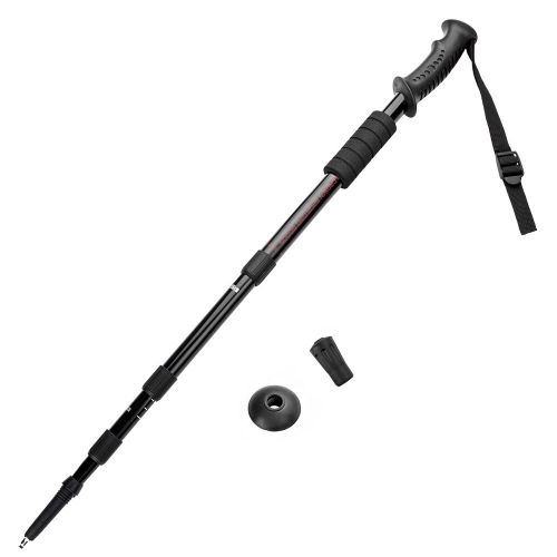  53" Black Shock-Resistant Adjustable Trekking Pole