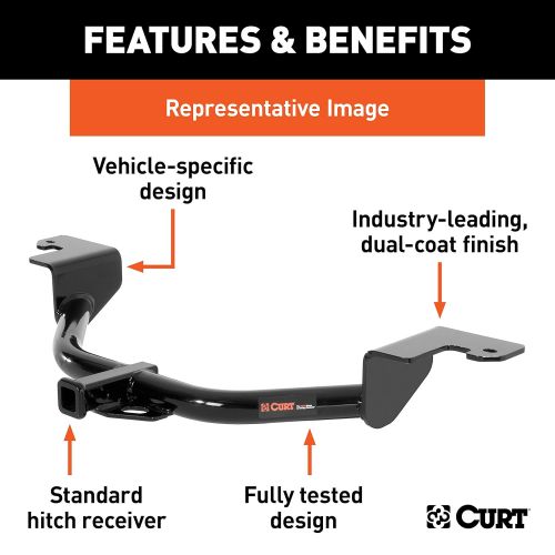  56126 CURT 113033 Class 1 Trailer Hitch with Ball Mount, 1-1/4-Inch Receiver for Select Hyundai Elantra, Elantra Coupe