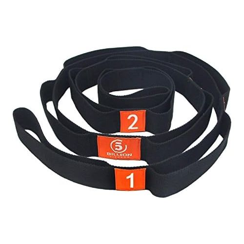  [아마존베스트]5BILLION FITNESS 5Billion Yoga Strap  4 cm Wide  Stretch Strap with Multiple Grip Loops Door Flexibility  Ideal for Hot Yoga, Physical Therapy, Greater Flexibility & Fitness Training