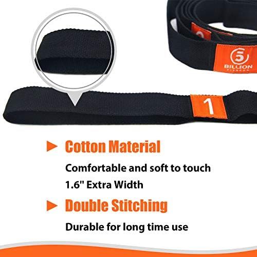  [아마존베스트]5BILLION FITNESS 5Billion Yoga Strap  4 cm Wide  Stretch Strap with Multiple Grip Loops Door Flexibility  Ideal for Hot Yoga, Physical Therapy, Greater Flexibility & Fitness Training