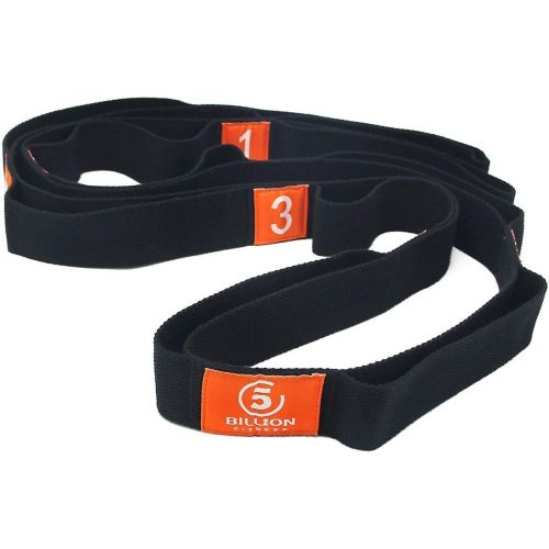  [아마존베스트]5BILLION FITNESS 5Billion Yoga Strap  4 cm Wide  Stretch Strap with Multiple Grip Loops Door Flexibility  Ideal for Hot Yoga, Physical Therapy, Greater Flexibility & Fitness Training