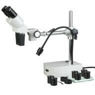 5X-10X-15X-20X Stereo Binocular Microscope Boom Plus Gooseneck LED Light by AmScope