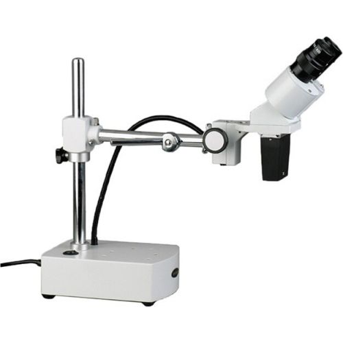  5X-10X-15X-20X Stereo Binocular Microscope Boom Plus Gooseneck LED Light by AmScope