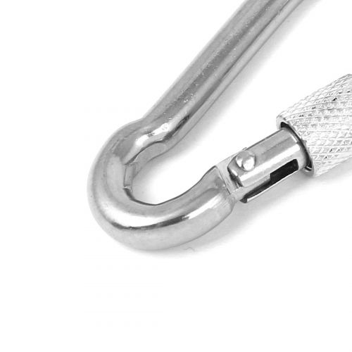  5mm Thickness 316 Stainless Steel Screw Lock Carabiner Snap Hook Clip by Unique Bargains