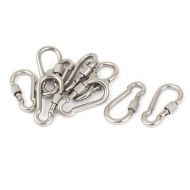 5mm Thickness Screw Lockable Carabiner Hook Keychain Silver Tone 10pcs by Unique Bargains
