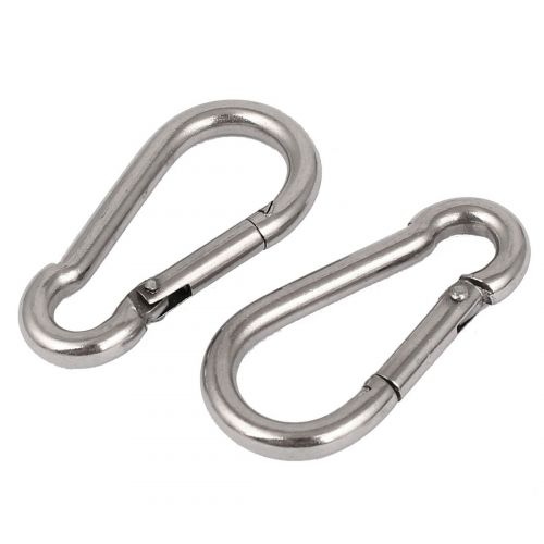  5mm Thickness Spring Carabiner Snap Hook Hanger Locking Hardware 4PCS by Unique Bargains