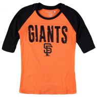 5th & Ocean by New Era Girls Youth San Francisco Giants New Era OrangeBlack Crew Neck Raglan 34-Sleeve T-Shirt