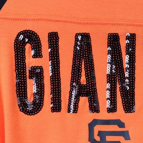  5th & Ocean by New Era Girls Youth San Francisco Giants New Era OrangeBlack Crew Neck Raglan 34-Sleeve T-Shirt