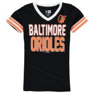 Youth Baltimore Orioles 5th & Ocean by New Era Black Jersey T-Shirt with Contrast Trim