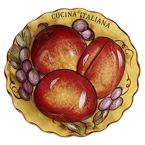  5th Ave Store Cucina Italiana Ceramic Large Salad Pasta Fruit Serving Bowl Round 11 x 11