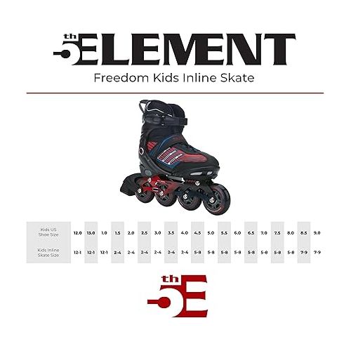  5th Element Kids Adjustable Inline Skates for Boys and Girls with Ankle Support Roller Skates-Includes Skate Bag