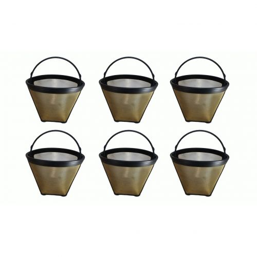  6 Cuisinart 4 Cup Gold Tone Coffee Filter, Part # GTF4