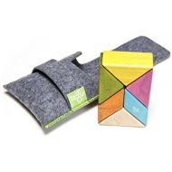 6 Piece Tegu Pocket Pouch Prism Magnetic Wooden Block Set, Tints