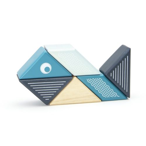  6 Piece Tegu Travel Pal Magnetic Wooden Block Set, Whale
